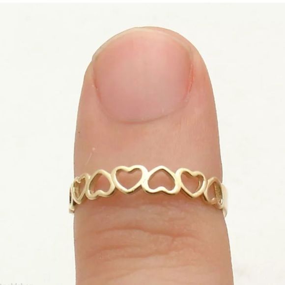 Real Gold Toe Ring Cute Heart Shape Solid Gold NEW - Picture 1 of 3